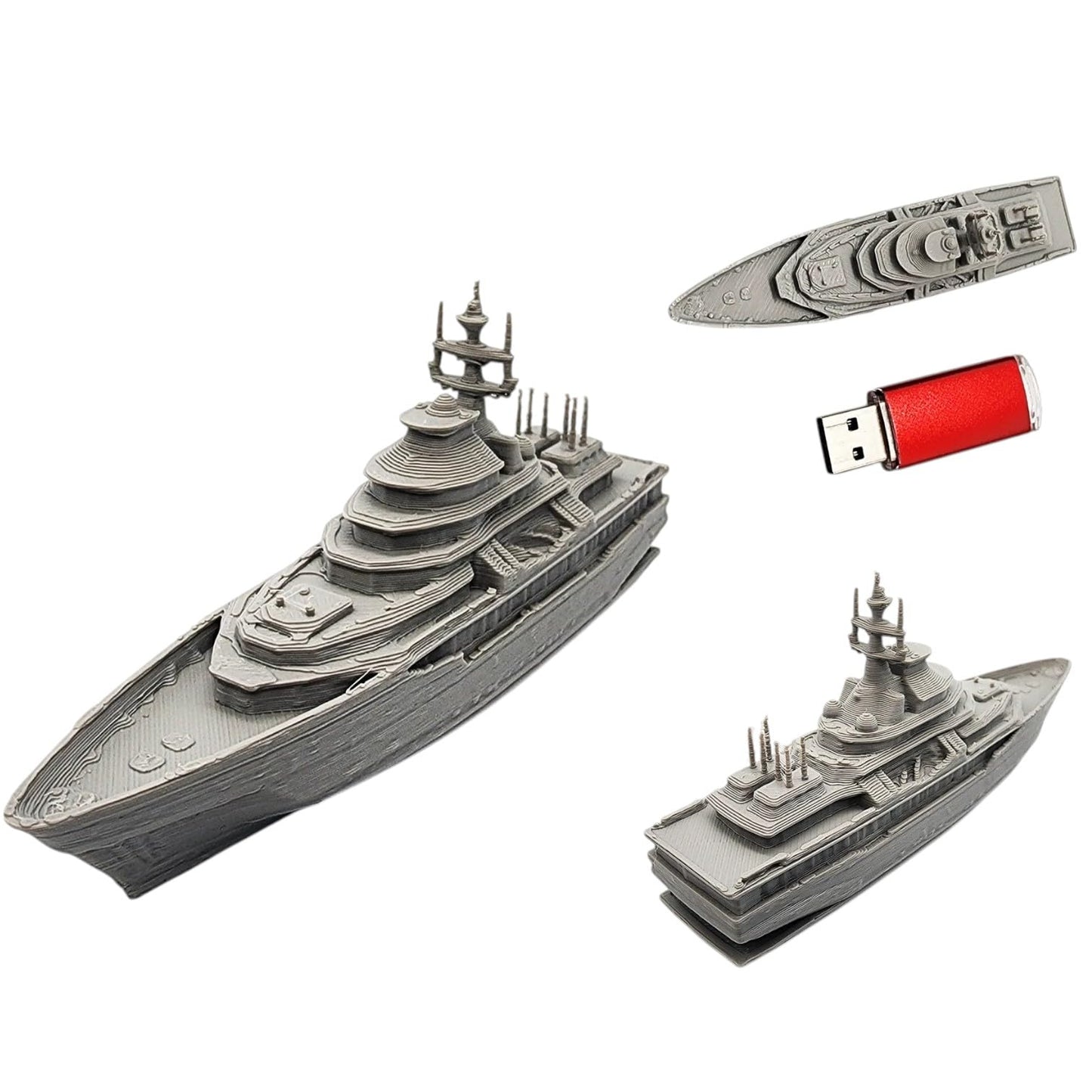 Mega-Yacht Benchmark โ High-Detail 3D Printing Test Model for FDM Printers, No Support Needed, Print Accuracy Diagnostic Tool โ 3D Printed in Canada