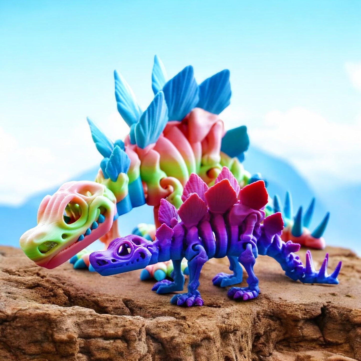 Flexi Factory Skeleton Stegosaurus – 3D Printed Articulated Dinosaur | Poseable & Fun Collectible