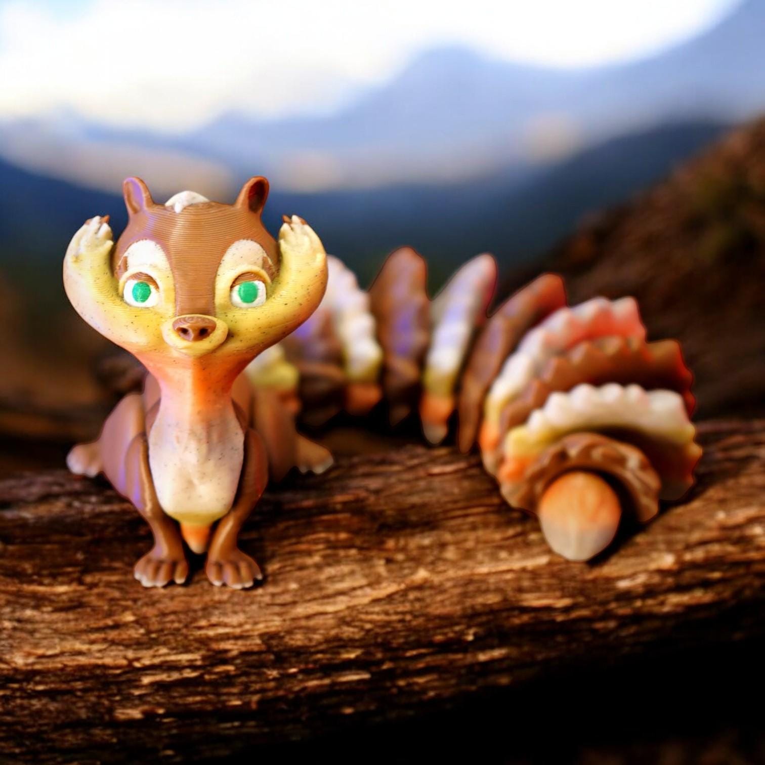 Flexi Factory Squirrel – 3D Printed Articulated Squirrel | Poseable & Fun Collectible