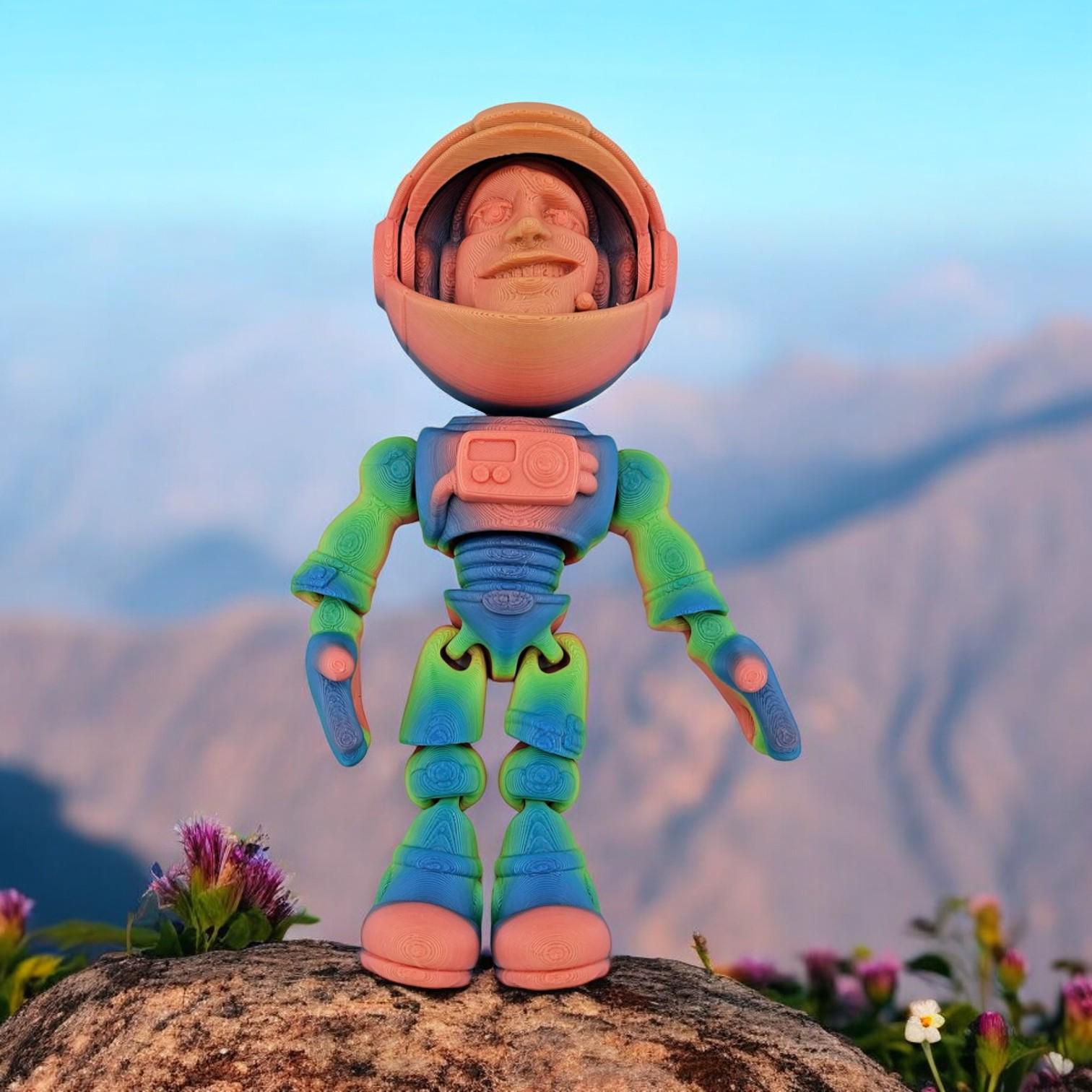 Flexi Factory Astronaut – 3D Printed Articulated Space Explorer Fidget Toy | Poseable & Fun Collectible