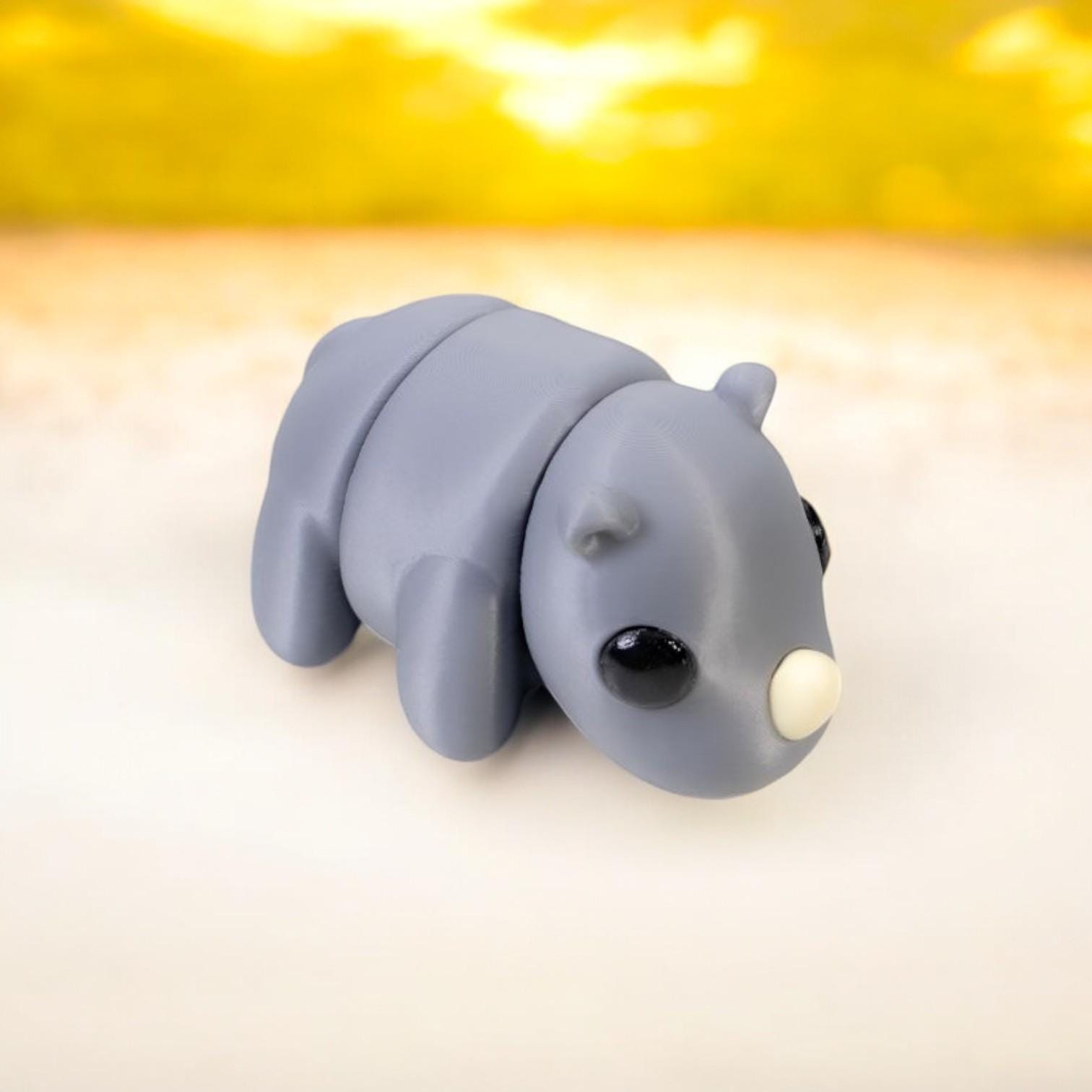 Baby Rhino – 3D Printed Cute Mini | Adorable Collectible | Made in Canada | Available in Packs of 5, 10, 50, or 100
