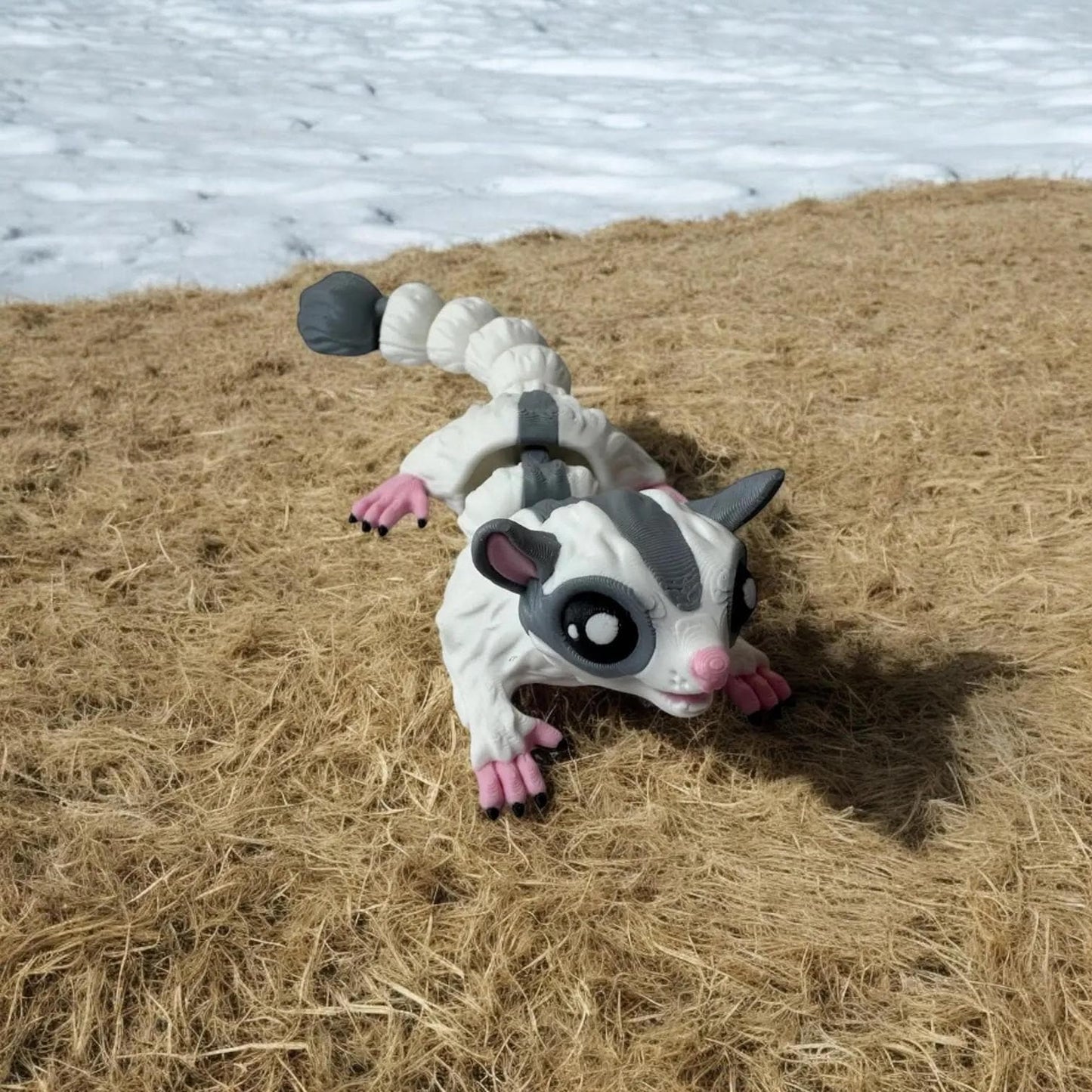 Flexi Articulated Sugar Glider – 3D Printed Poseable Sugar Glider Figurine – Adorable Collectible Desk Toy | Flexible Animal Figure