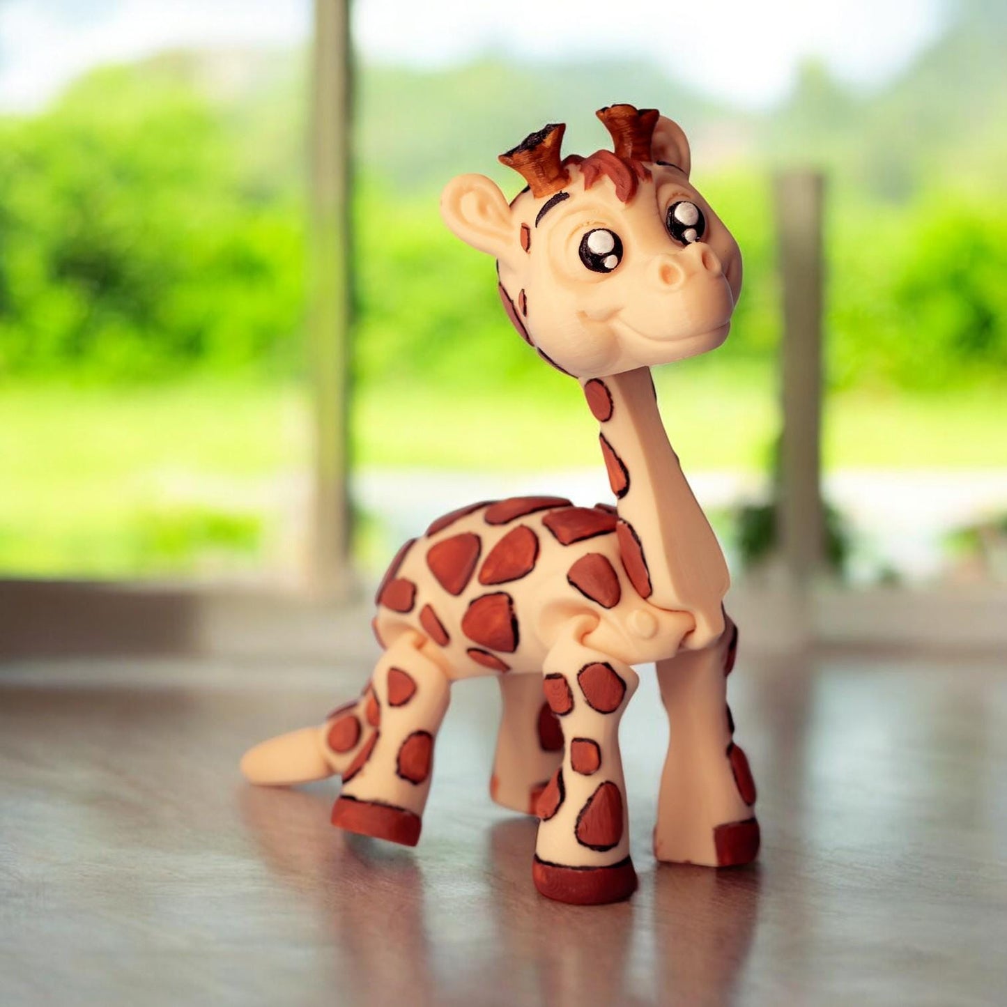 Flexi Baby Giraffe – 3D Printed Poseable Giraffe Figurine – Cute Collectible Desk Toy | Flexible Animal Figure