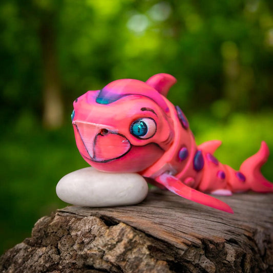 Adorable Baby Shark Articulated – 3D Printed Poseable Shark Figurine – Cute Collectible Desk Toy | Flexible Animal Figure