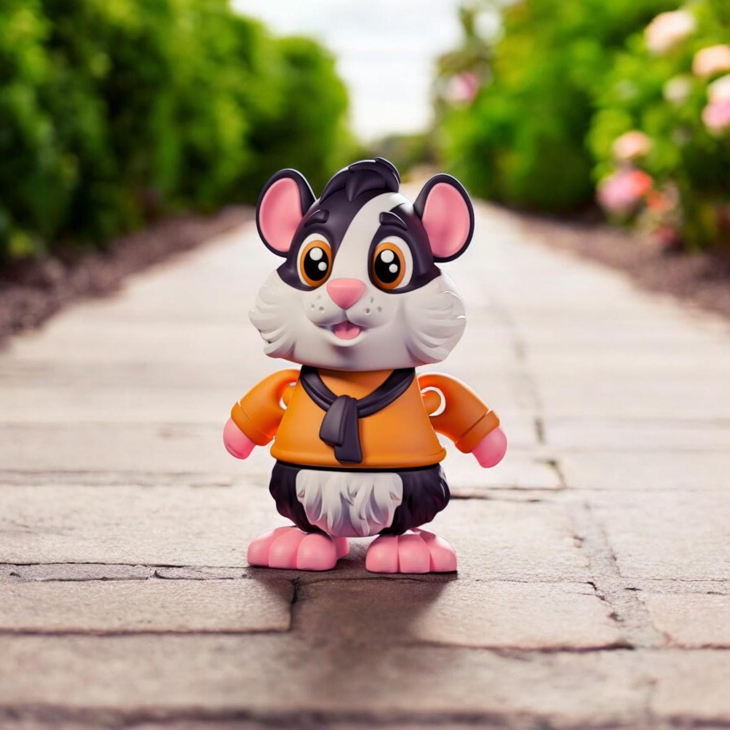 Flexi Hamster – 3D Printed Poseable Hamster Figurine – Cute Collectible Desk Toy | Flexible Animal Figure