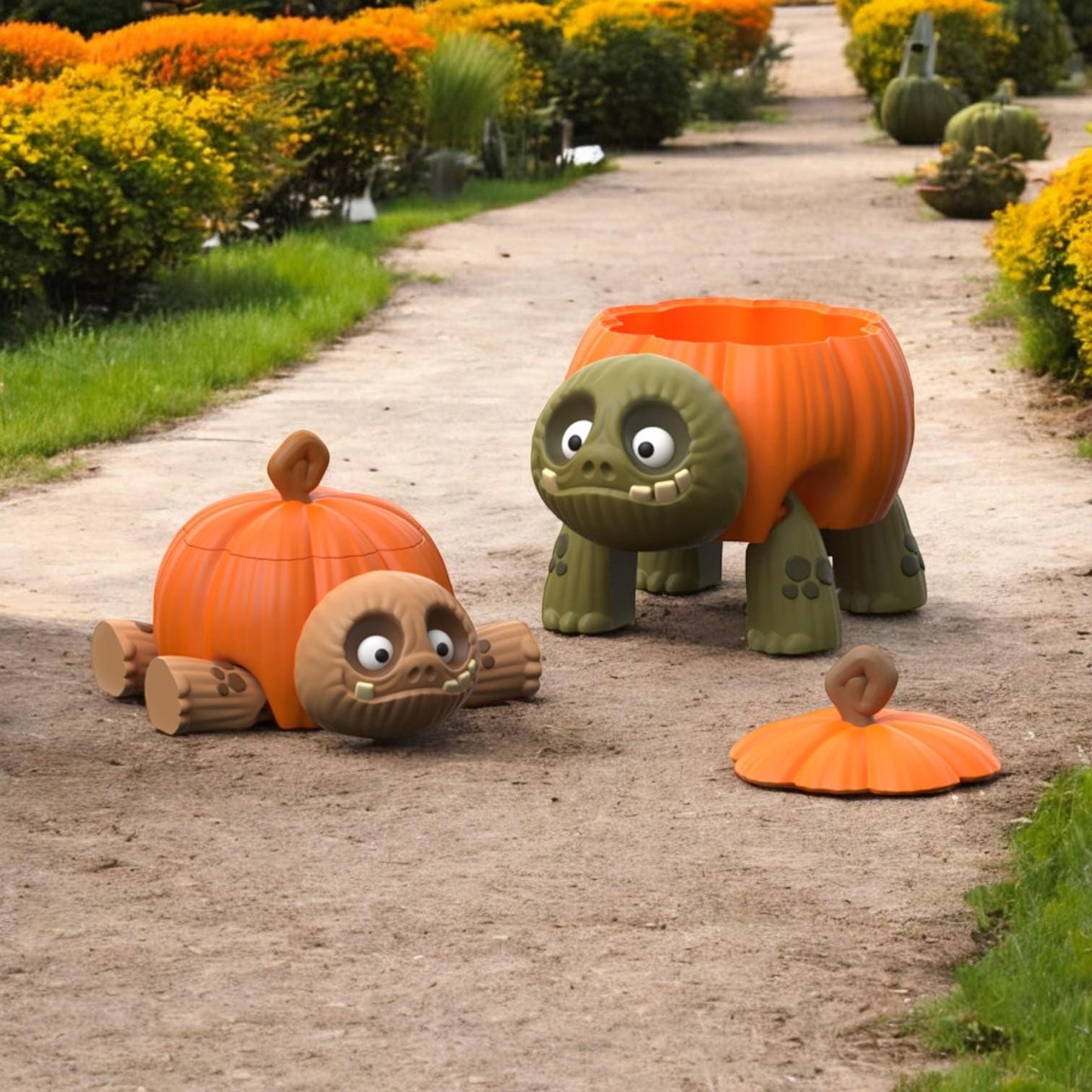 Flexi Articulated Halloween Tortoise – 3D Printed Poseable Tortoise Figurine – Fun Spooky Desk Toy | Flexible Halloween Animal Figure