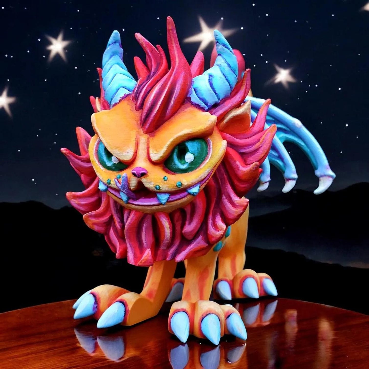 Articulated Manticore Figurine – 3D Printed Mythical Collectible & Poseable Decor | Eco-Friendly