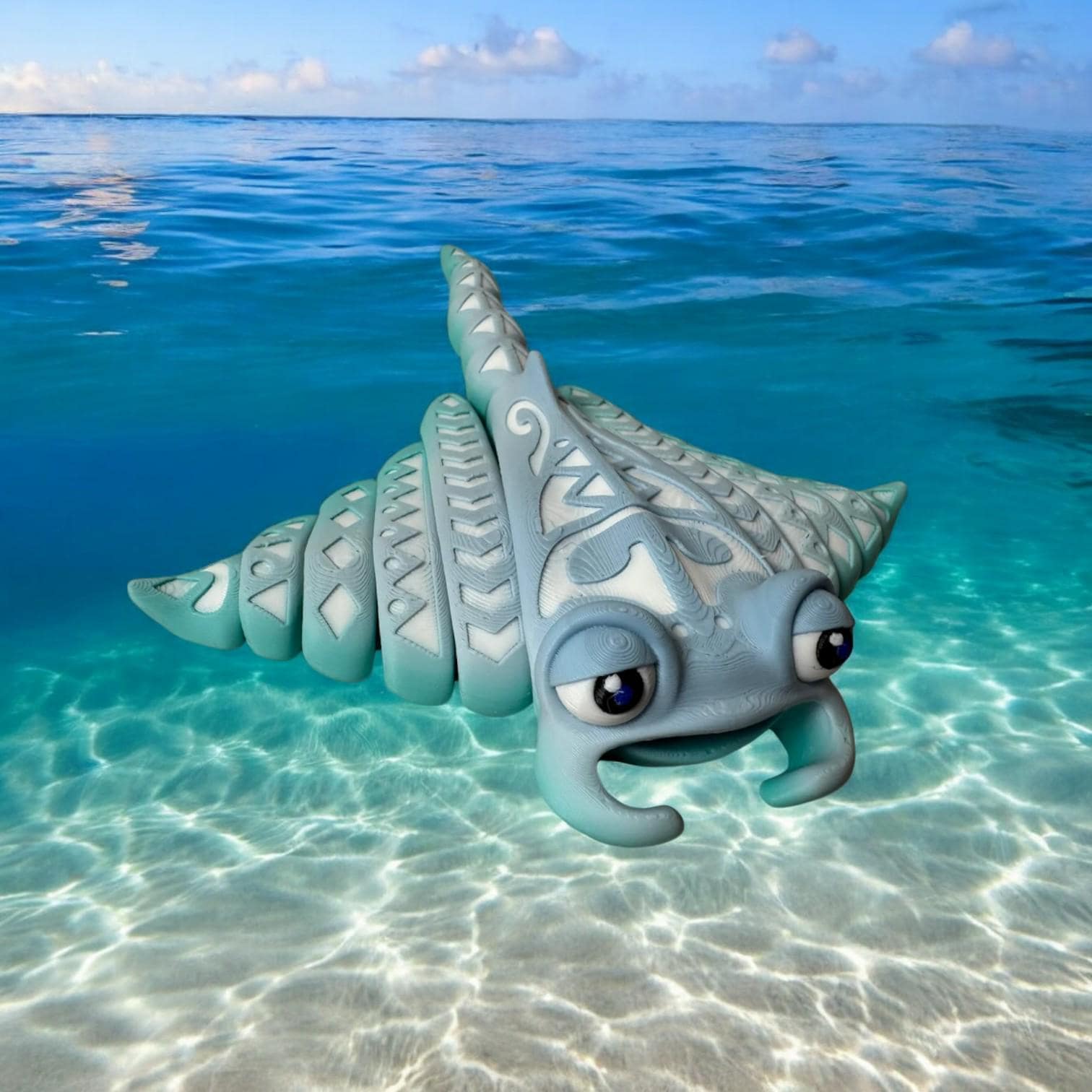 Flexi Factory Manta Ray – 3D Printed Articulated Sea Creature | Poseable Collectible