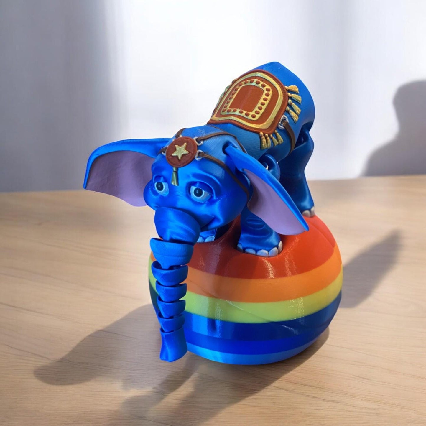 Flexi Factory Circus Elephant – 3D Printed Articulated Elephant | Poseable & Colorful Collectible