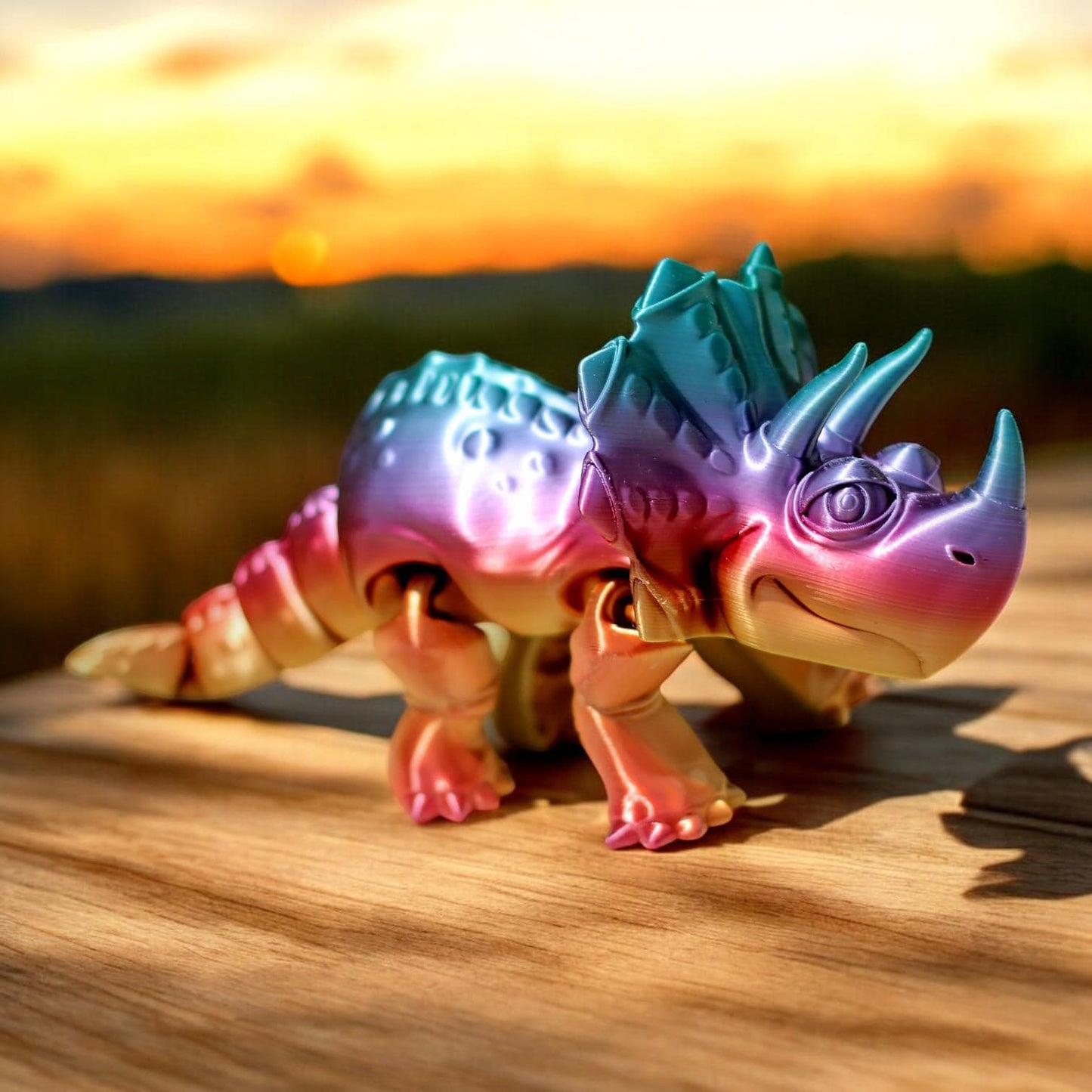 Flexi Factory Triceratops – 3D Printed Articulated Dinosaur | Poseable & Fun Collectible