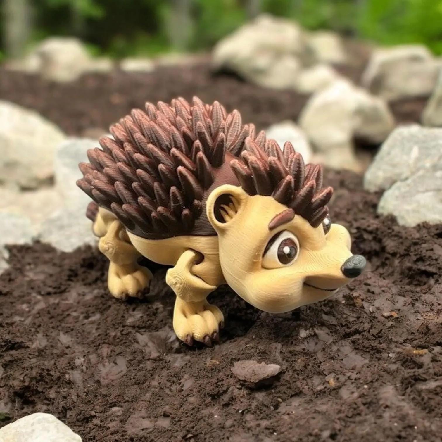 Flexi Factory Hedgehog – 3D Printed Articulated Hedgehog Fidget Toy | Poseable & Fun Collectible