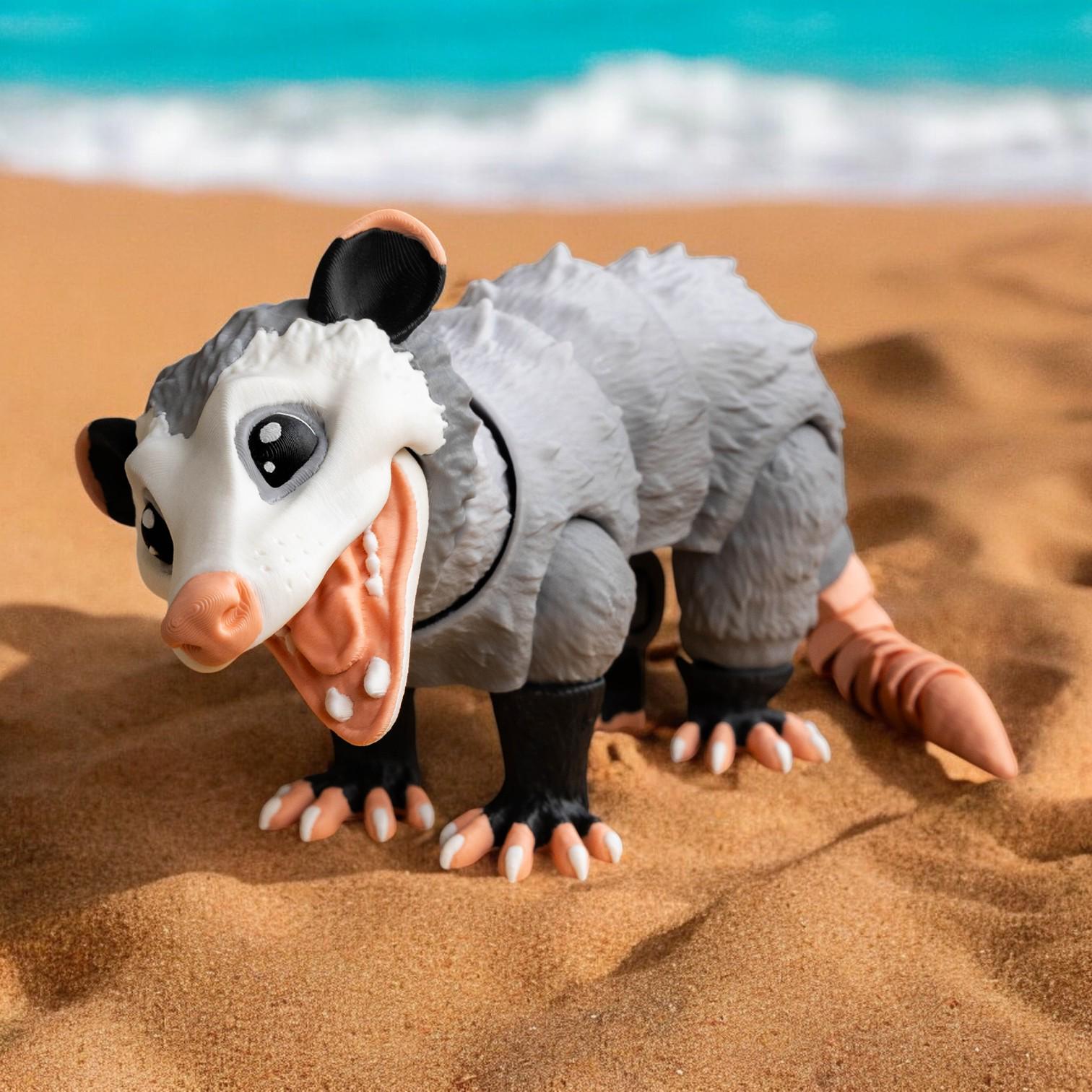Articulated Opossum – 3D Printed Articulated Fidget Toy | Poseable & Fun Collectible