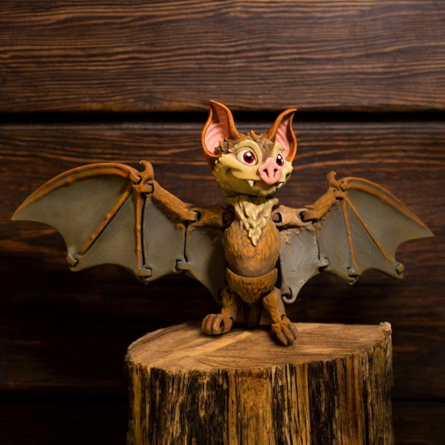 Articulated Bat – 3D Printed Articulated Fidget Toy | Poseable & Fun Collectible