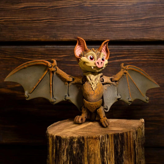 Articulated Bat – 3D Printed Articulated Fidget Toy | Poseable & Fun Collectible