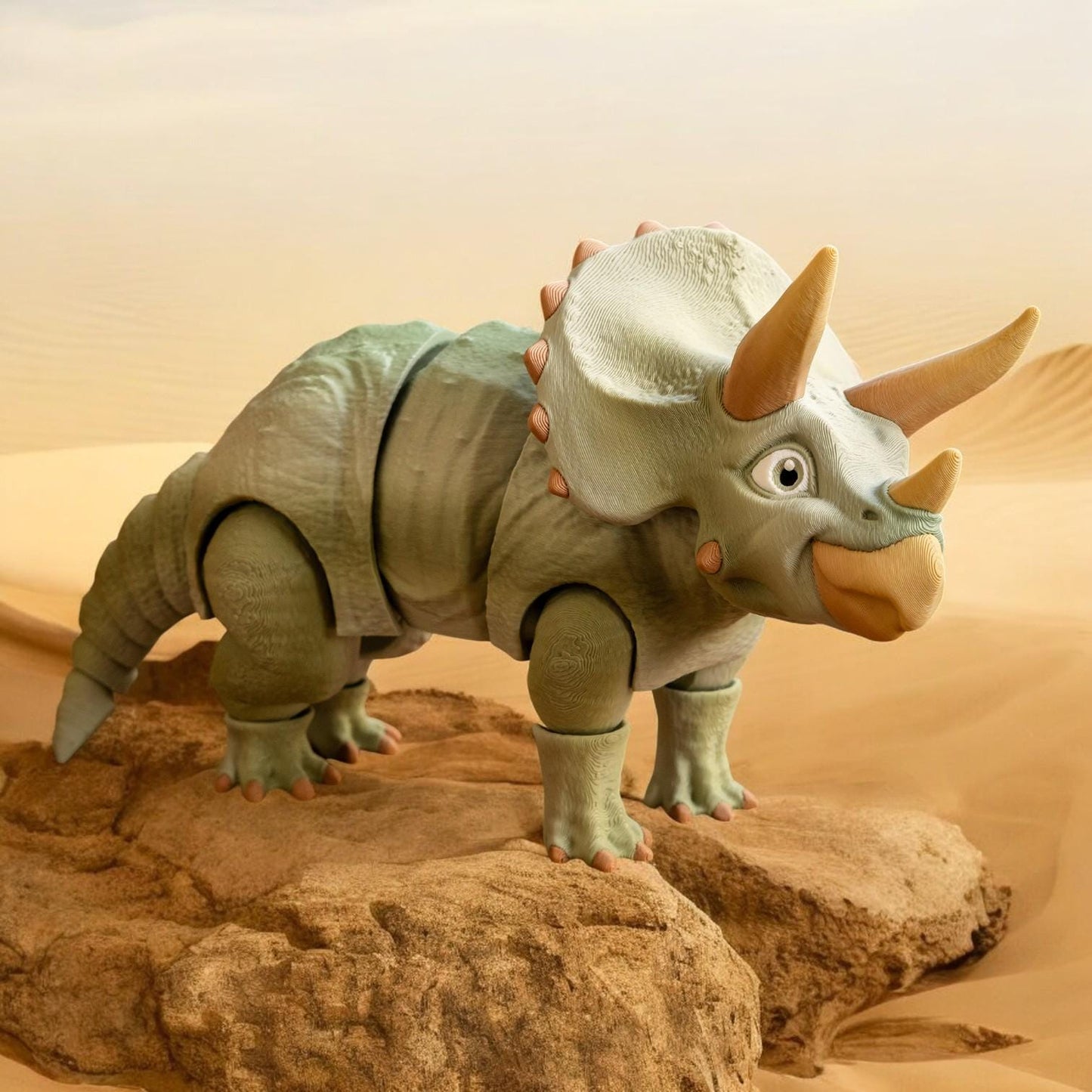 Articulated Triceratops – 3D Printed Articulated Fidget Toy | Poseable & Fun Collectible