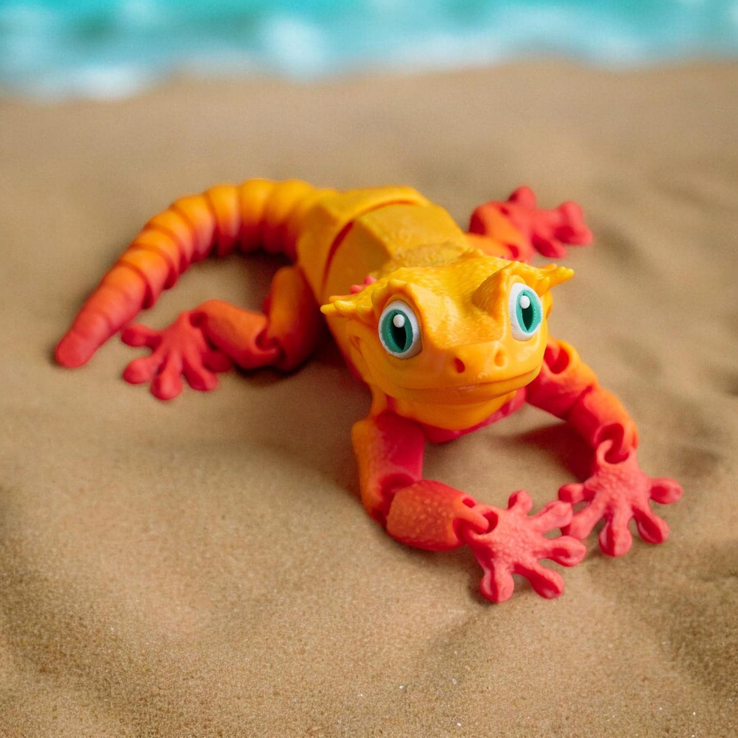 Crested Gecko – 3D Printed Articulated Fidget Toy | Poseable & Fun Collectible