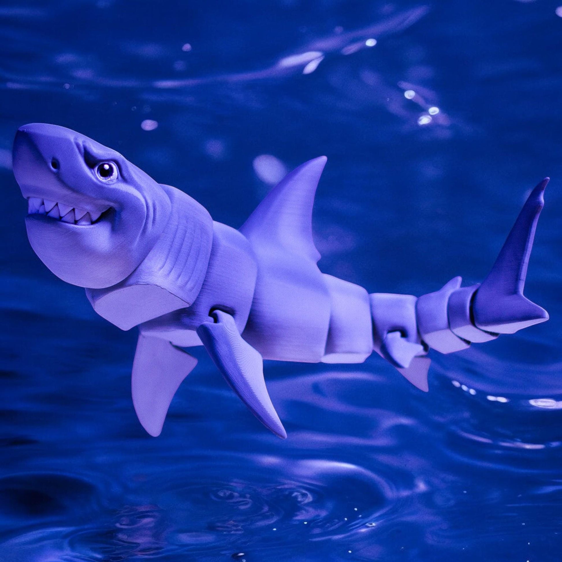 Articulated Great White Shark – 3D Printed Articulated Fidget Toy | Poseable & Fun Collectible