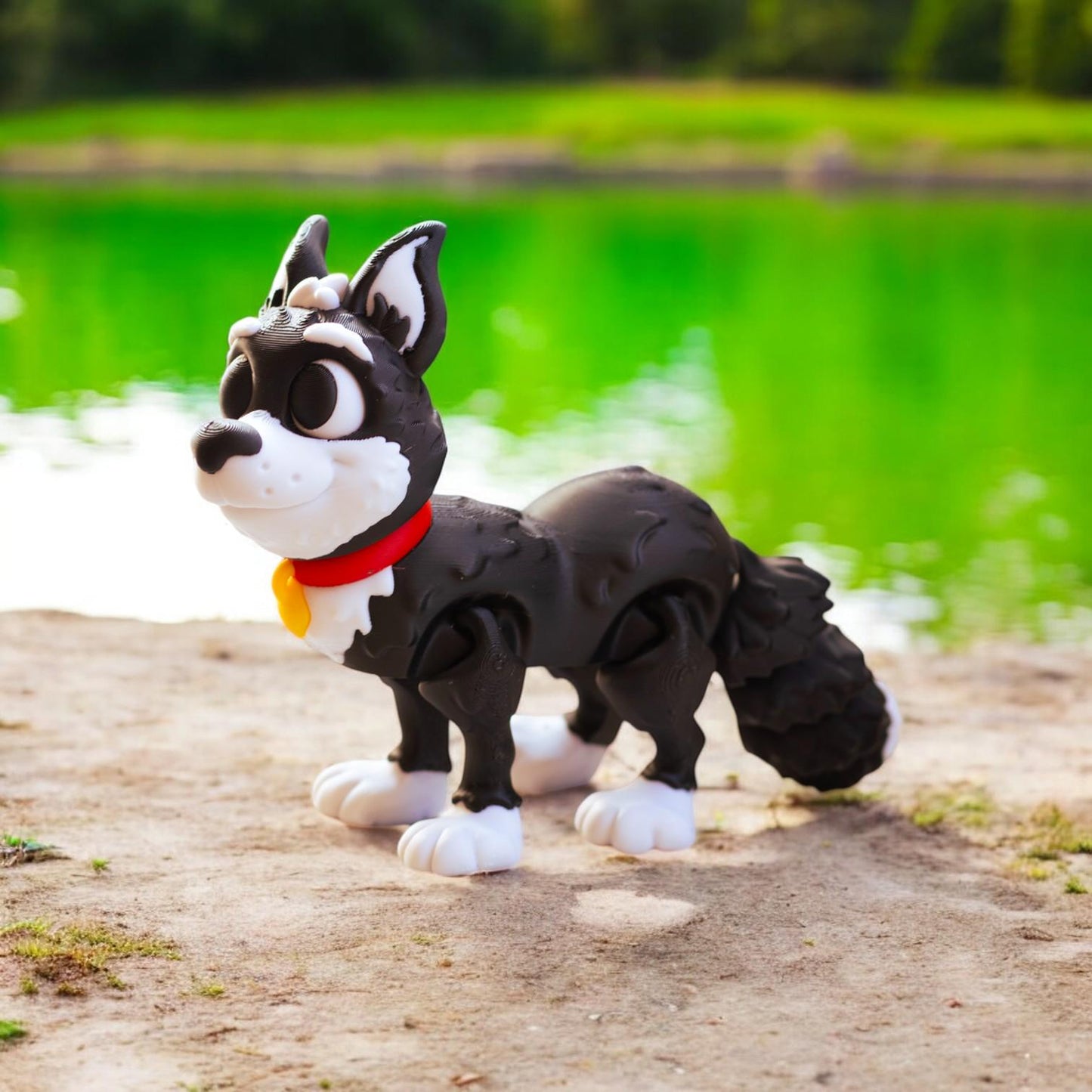 Flexi Articulated Puppy – 3D Printed Poseable Puppy Figurine – Cute and Fun Collectible Toy | Flexible Dog Figurine