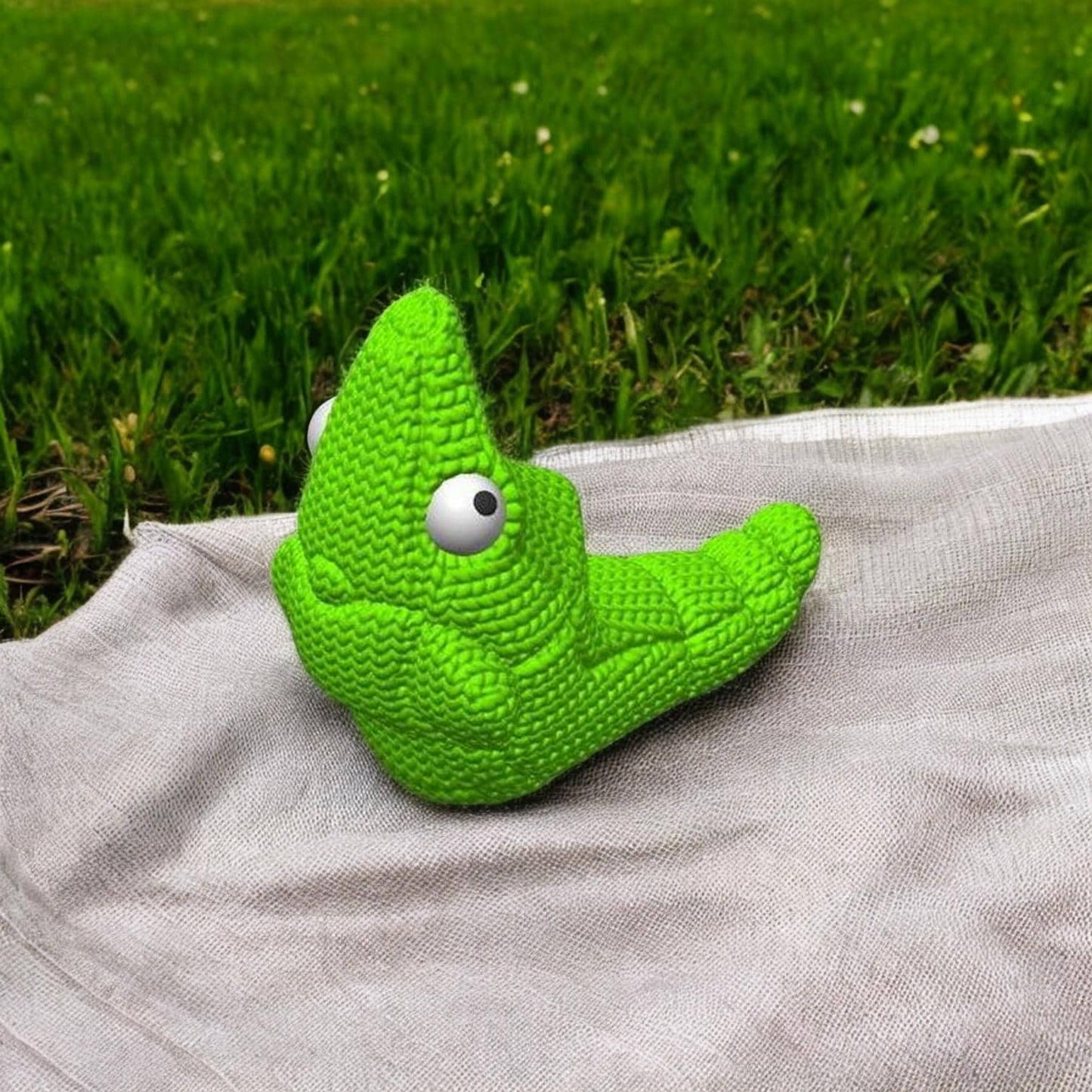 Knitted Metapod-Inspired 3D Figurine – Adorable Pokémon Collectible | Crochet-Style 3D Printed Display