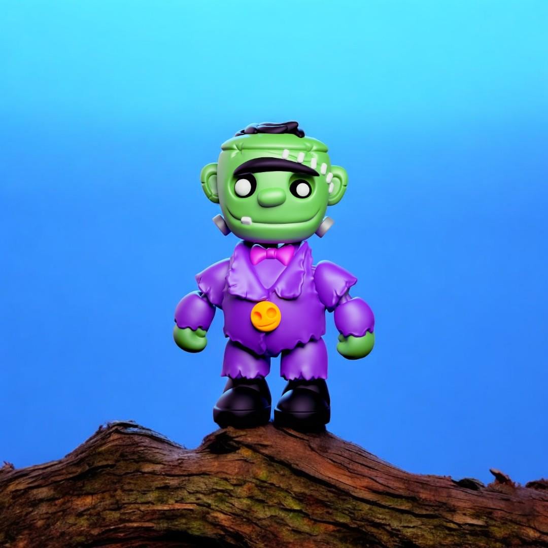 Flexi Frankenstein – 3D Printed Poseable Frankenstein Figurine – Fun Collectible Desk Toy | Flexible Halloween Figure