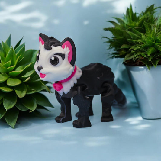 Adorable Flexi Kitty Cat – 3D Printed Poseable Cat Figurine – Cute Collectible Desk Toy | Flexible Animal Figure