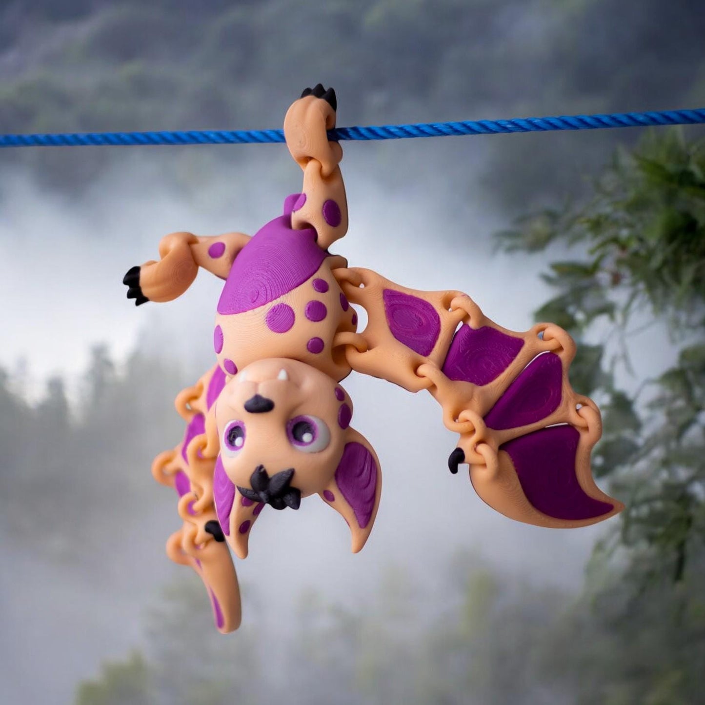 Flexi-Halloween-Bat – 3D Printed Poseable Bat Figurine – Spooky Collectible Desk Toy | Flexible Halloween Figure