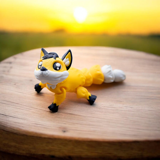 Adorable Flexi Fox – 3D Printed Poseable Fox Figurine – Cute Collectible Desk Toy | Flexible Animal Figure