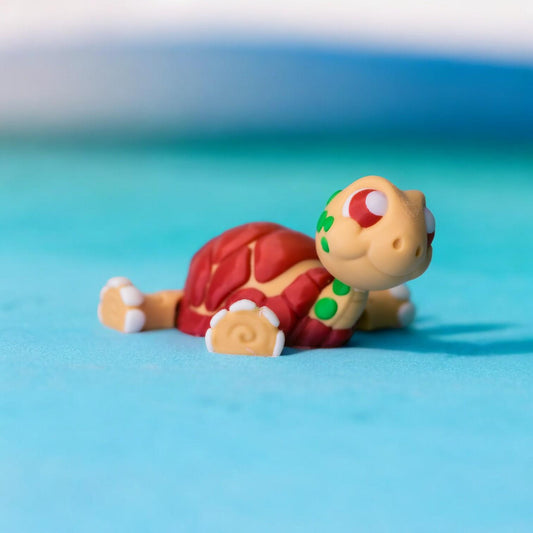 Adorable Flexi Tortoise – 3D Printed Poseable Tortoise Figurine – Cute Collectible Desk Toy | Flexible Animal Figure