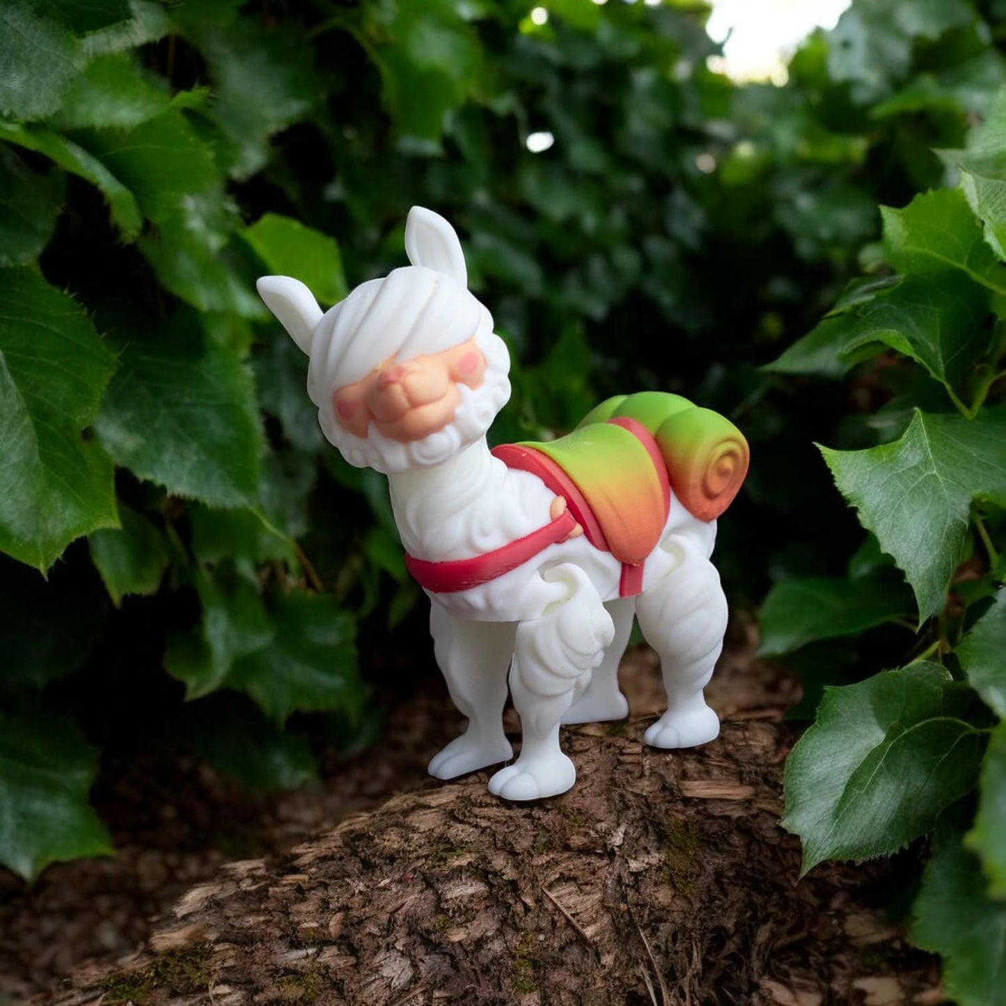 Flexi Adorable Alpaca – 3D Printed Poseable Alpaca Figurine – Cute Collectible Desk Toy | Flexible Animal Figure