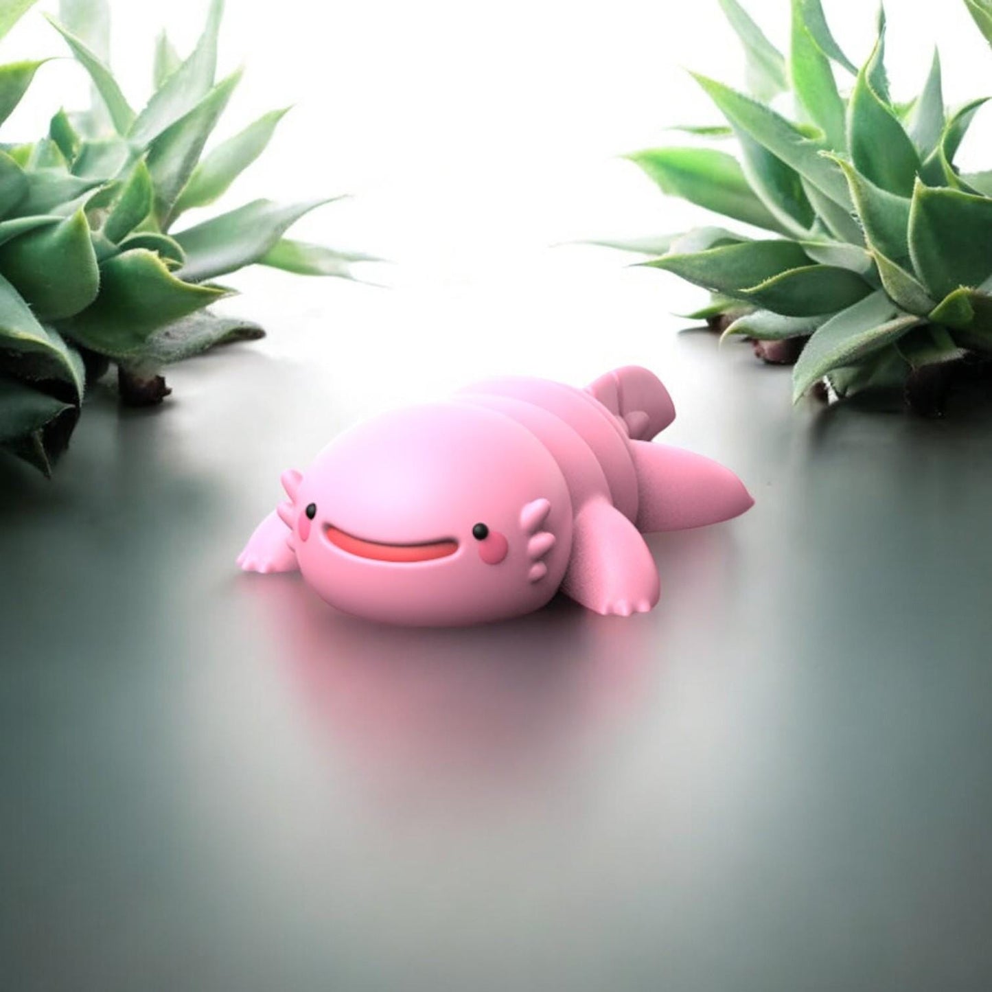 Flexi Articulated Axolotl – 3D Printed Poseable Axolotl Figurine – Cute Collectible Desk Toy | Flexible Animal Figure