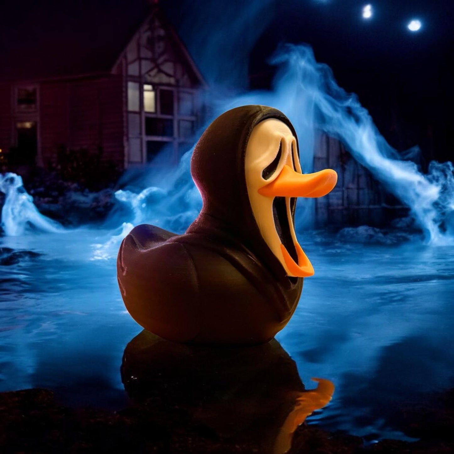 Scream-Themed Rubber Duck – 3D Printed Creepy Collectible for Horror Fans | Fun Display Piece