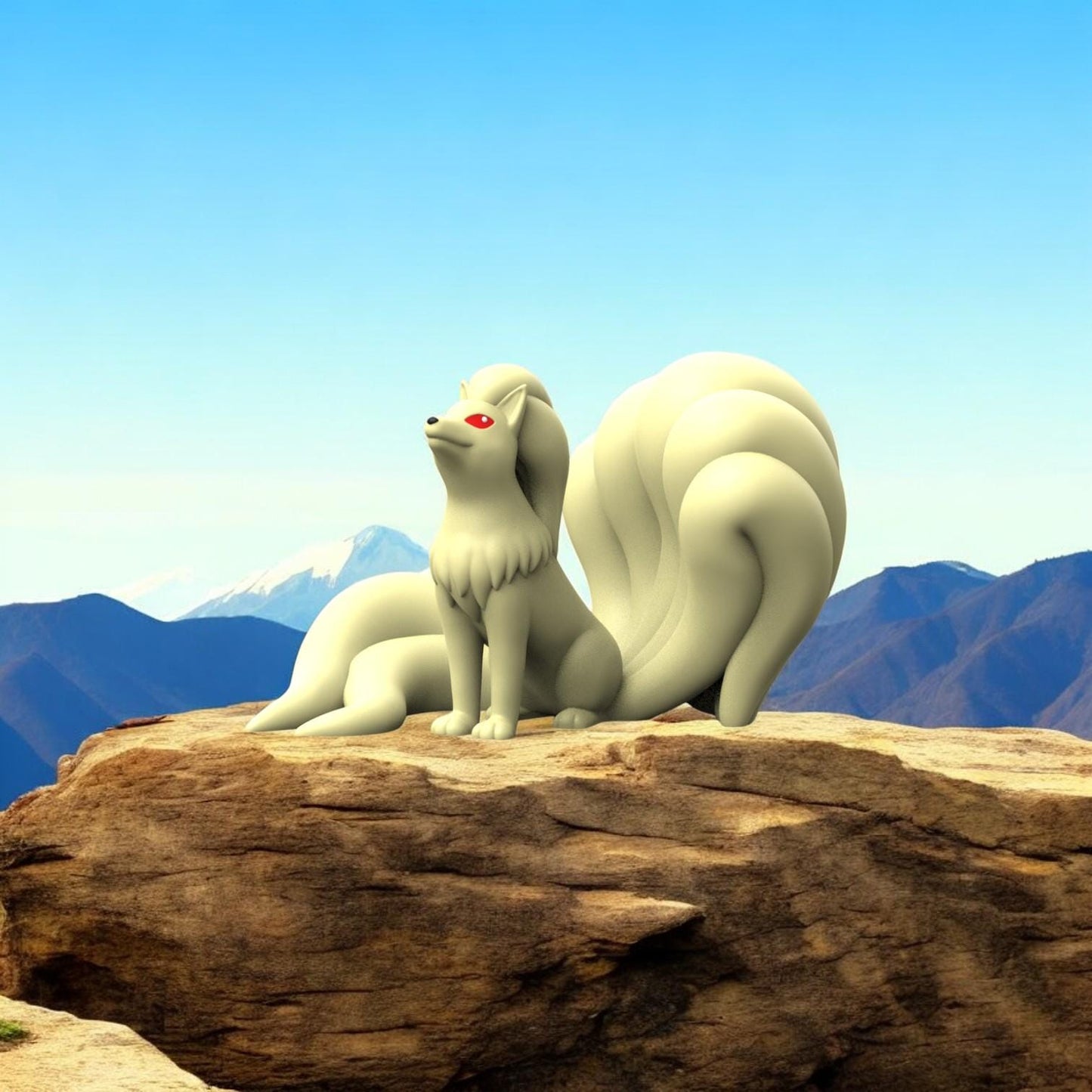 Mystical Ninetales-Inspired 3D Printed Pokémon Figurine | Elegant Collector’s Piece