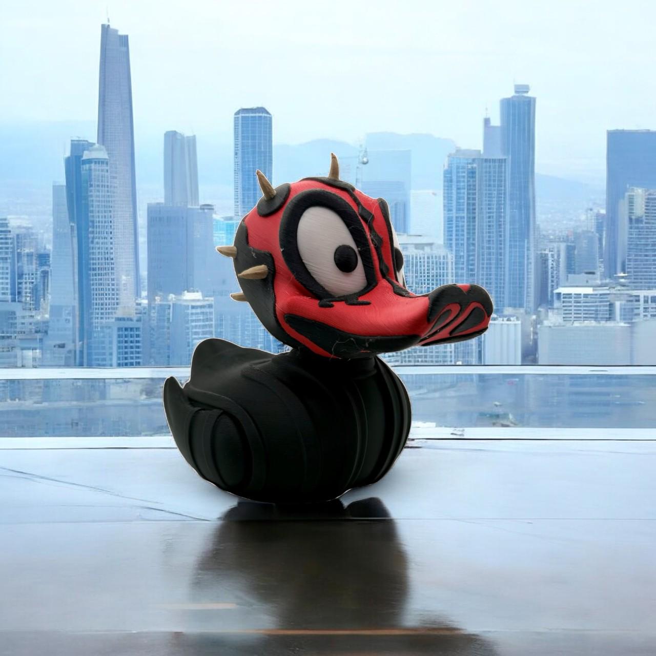 Darth Maul-Themed Rubber Duck – 3D Printed Dark Side Collectible for Sci-Fi Fans | Unique Display Piece