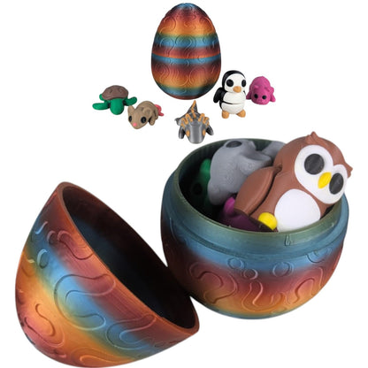 Mystery Mini Animals Packs – Collectible Figurines in a Mystery Egg – Blind Box Surprises for Teens & Adults – Stress Relief Desk Toys for Anxiety, ADHD, Autism – 3D Printed in Canada