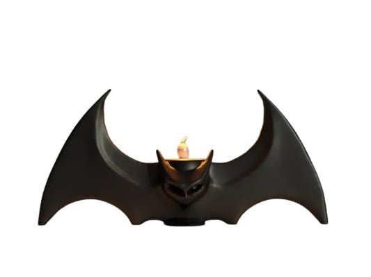 Gothic Bat Candle Holder for LED Tealights – Unique Spooky Home Decor Accent for Halloween or Year-Round Display – 3D Printed in Canada