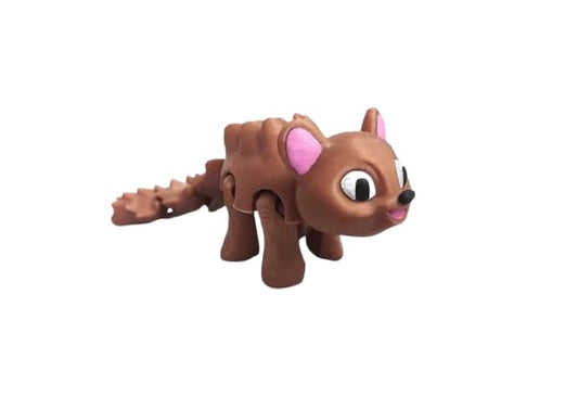 Cute Flexible Squirrel Figurine – Articulated Posable Animal Desk Toy for Stress Relief or Decoration – 3D Printed in Canada