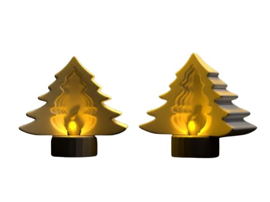 Christmas Tree LED Tea Light Holder – Elegant Holiday Accent for Cozy Winter Ambience – LED Not Included – 3D Printed in Canada