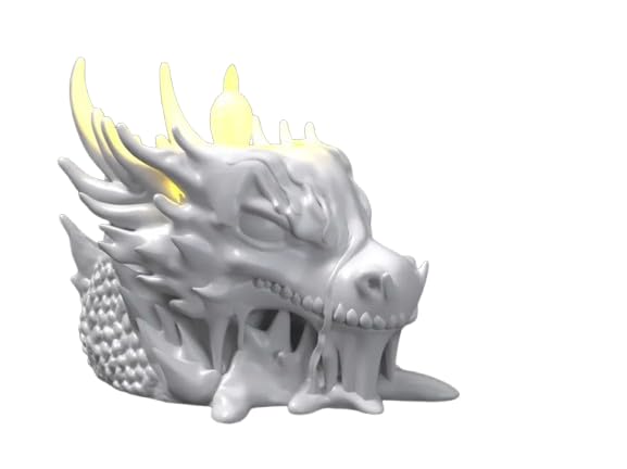 Dragon Skull LED Tea Light Holder – Gothic Fantasy Candle Stand for Tabletop or Bookshelf Ambience – 3D Printed in Canada