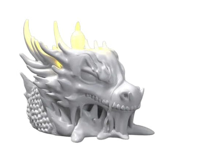 Dragon Skull LED Tea Light Holder – Gothic Fantasy Candle Stand for Tabletop or Bookshelf Ambience – 3D Printed in Canada