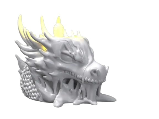 Dragon Skull LED Tea Light Holder – Gothic Fantasy Candle Stand for Tabletop or Bookshelf Ambience – 3D Printed in Canada