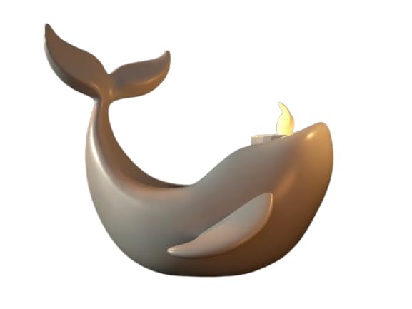 Modern Whale Candle Holder – Minimalist Ocean Decor for Home, Bathroom or Nursery Shelf – 3D Printed in Canada