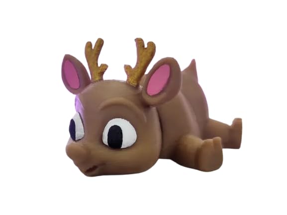 Articulated Reindeer Figurine – Cute Poseable Holiday Desk Buddy for Teens & Adults – 3D Printed in Canada