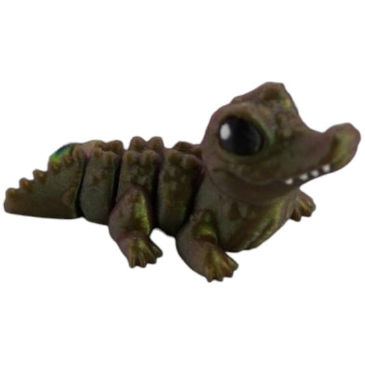 Crocodile Hatchling Figurine – Adorable Safari Animal Desk Buddy & Collectible for Teens & Adults – Articulated Fidget Creature Gift – Fantasy Baby Crocodile Model – 3D Printed in Canada