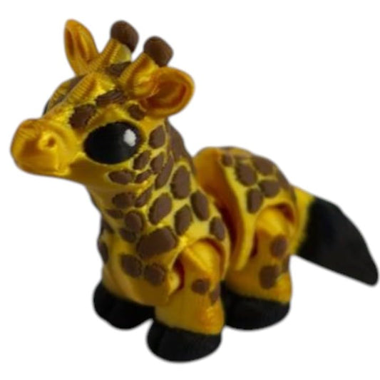 Giraffe Hatchling Figurine – Cute Safari Animal Desk Buddy & Collectible for Teens & Adults – Articulated Fidget Creature Gift – Fantasy Baby Giraffe Model – 3D Printed in Canada