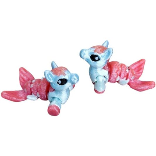 Hippocampus Cinder Hatchling Figurine – Flexible Articulated Mythical Sea Horse Desk Pet & Collectible Sculpture – Unique 3D Printed Fantasy Gift for Teens & Adults – 3D Printed in Canada