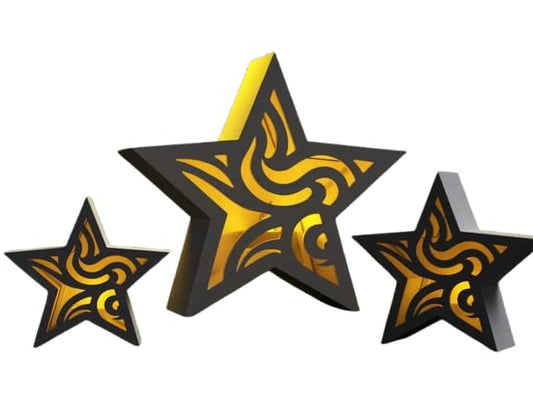 Elegant Shimmering Star Candle Holder – Christmas Tea Light Display Accent – 3D Printed in Canada