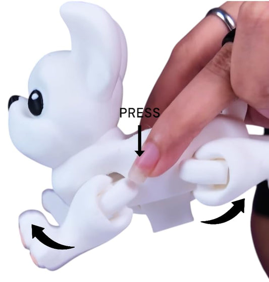 Articulated French Bulldog Fidget Toy – Poseable Dog Figure for Desk, Shelf or Stress Relief – Flexible Collectible for Teens and Adults – 3D Printed in Canada