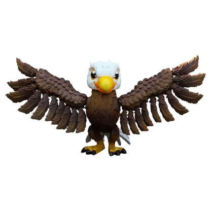 Cute Articulated Eagle Figurine – Movable Wings Print-in-Place Collectible Bird Sculpture for Desk Display & Fidget Relief – 3D Printed in Canada