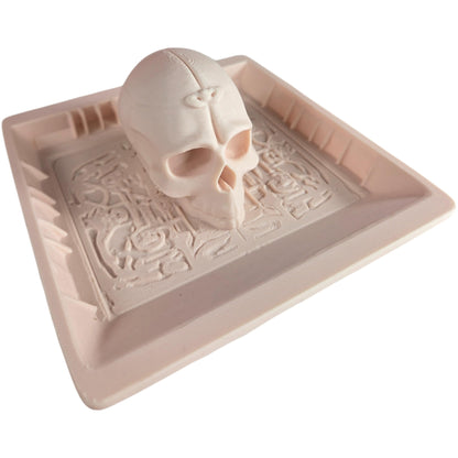Skull Catch-All Tray – Gothic Desk Organizer with 3D Skull Accent for Keys, Coins, Dice, or Jewelry – 3D Printed in Canada