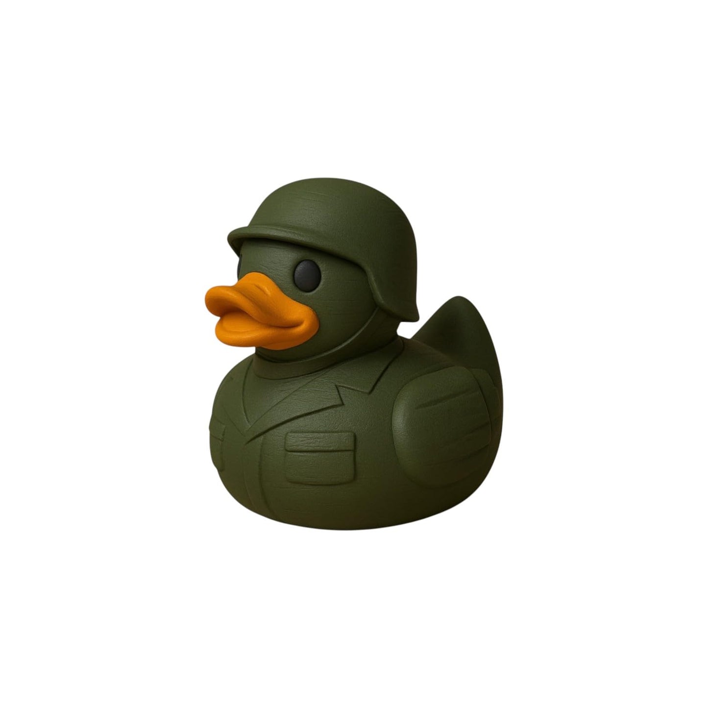 Green Army Man Duck Figurine – Meets Soldier – Novelty Soldier Mash‑Up Decor – Funny Military Duck Collectible for Desk, Shelf or Gift for Teens & Adults – 3D Printed in Canada